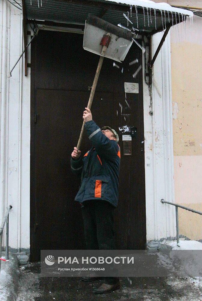 Последствия ледяного дождя в Москве