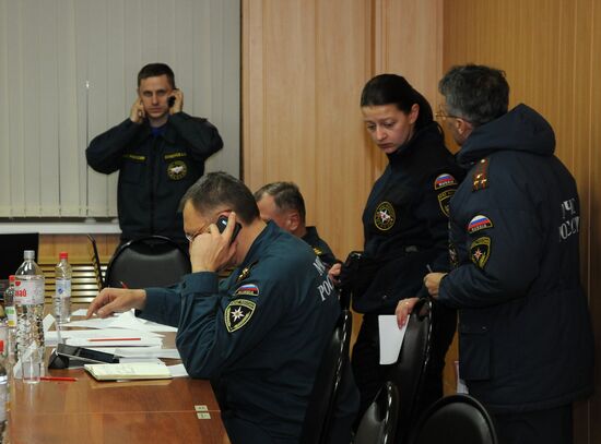 Работа штаба по чрезвычайной ситуации на шахте "Воркутинская"