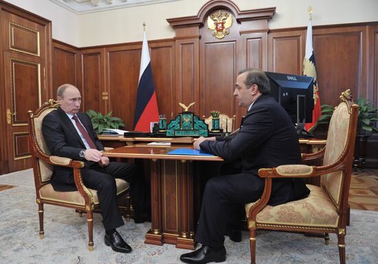 Встреча президента РФ В.Путина с В.Пучковым в Кремле