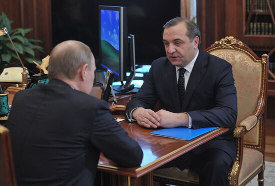Встреча президента РФ В.Путина с В.Пучковым в Кремле