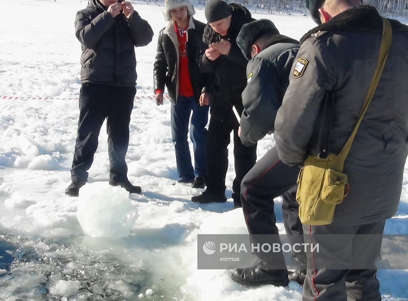 Место падения осколков метеорита в Челябинской области
