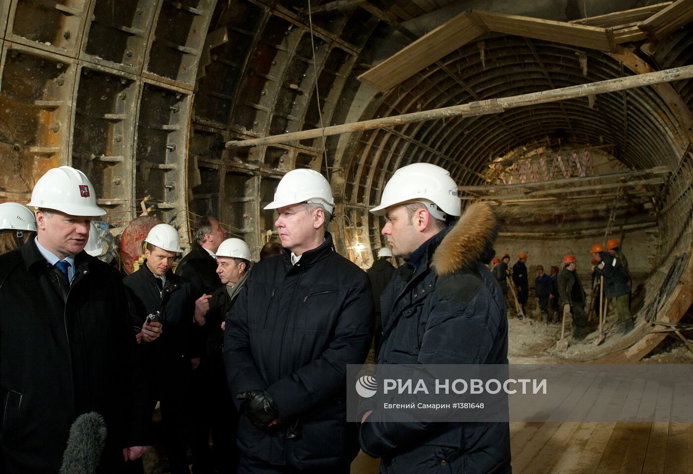 С.Собянин на строительстве Калининско-Солнцевской линии метро
