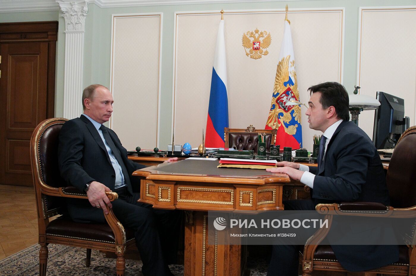 Встреча Владимира Путина с Андреем Воробьевым в Ново-Огарево