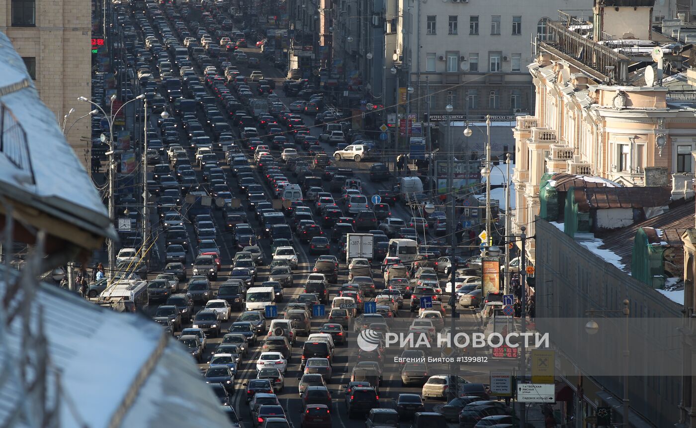 Пробки на дорогах москвы