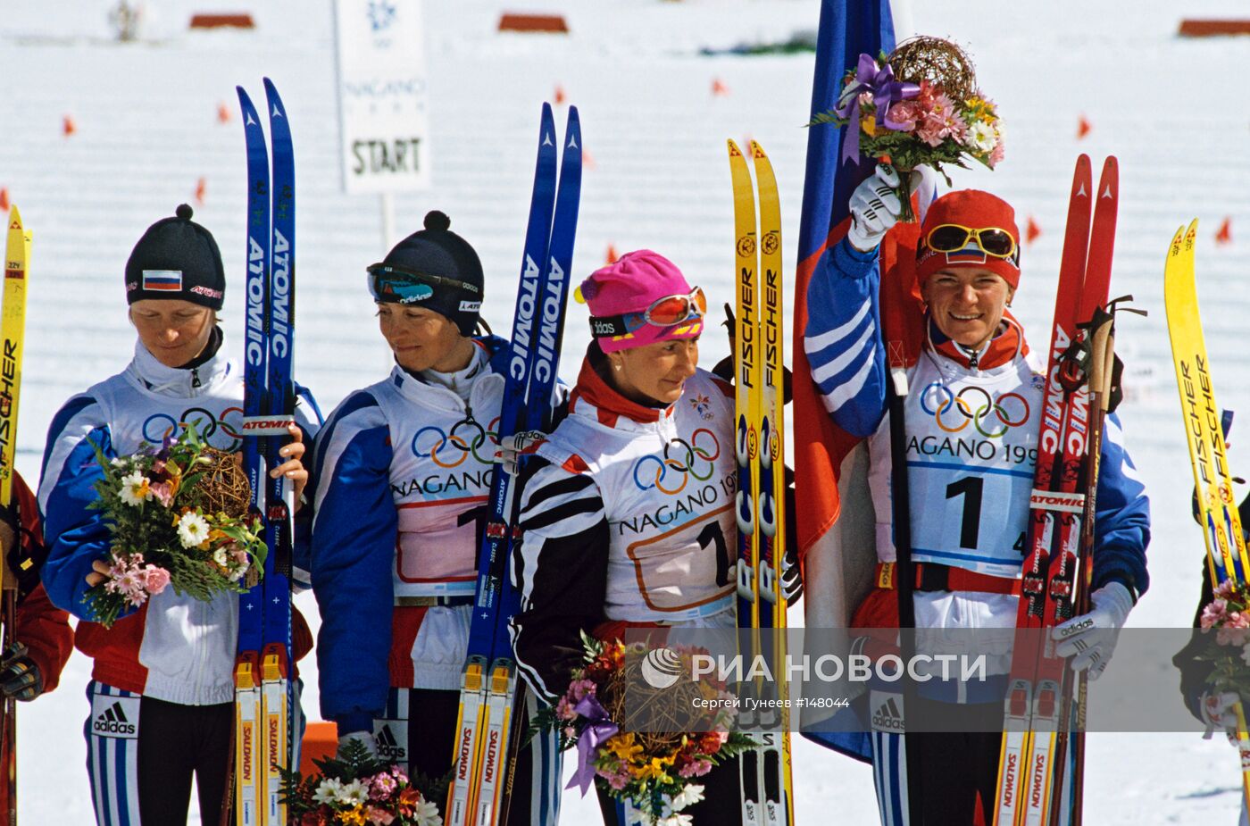 Российские лыжницы на Олимпиаде в Нагано