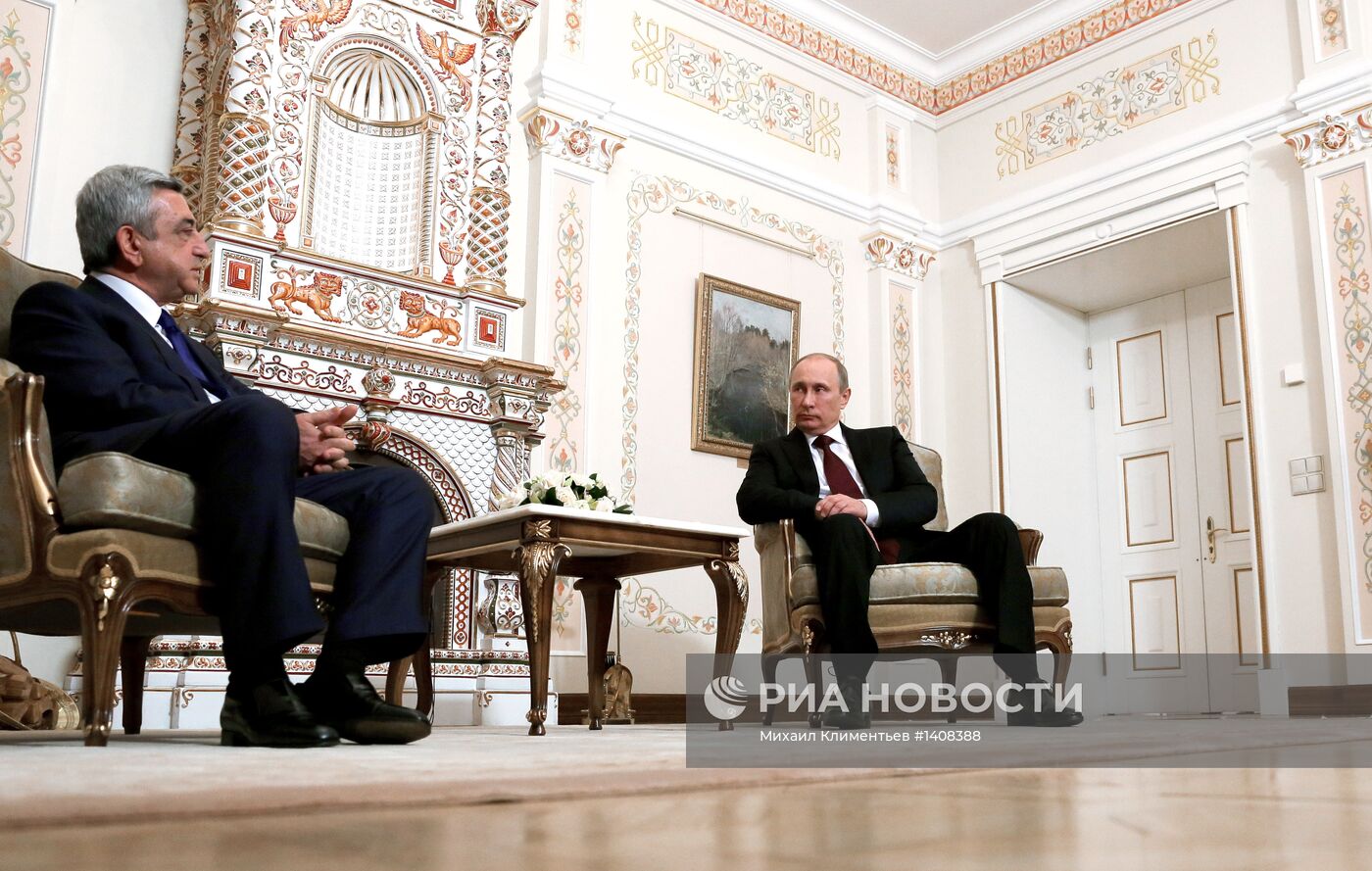 Встреча Владимира Путина с Сержем Саргсяном в Ново-Огарево