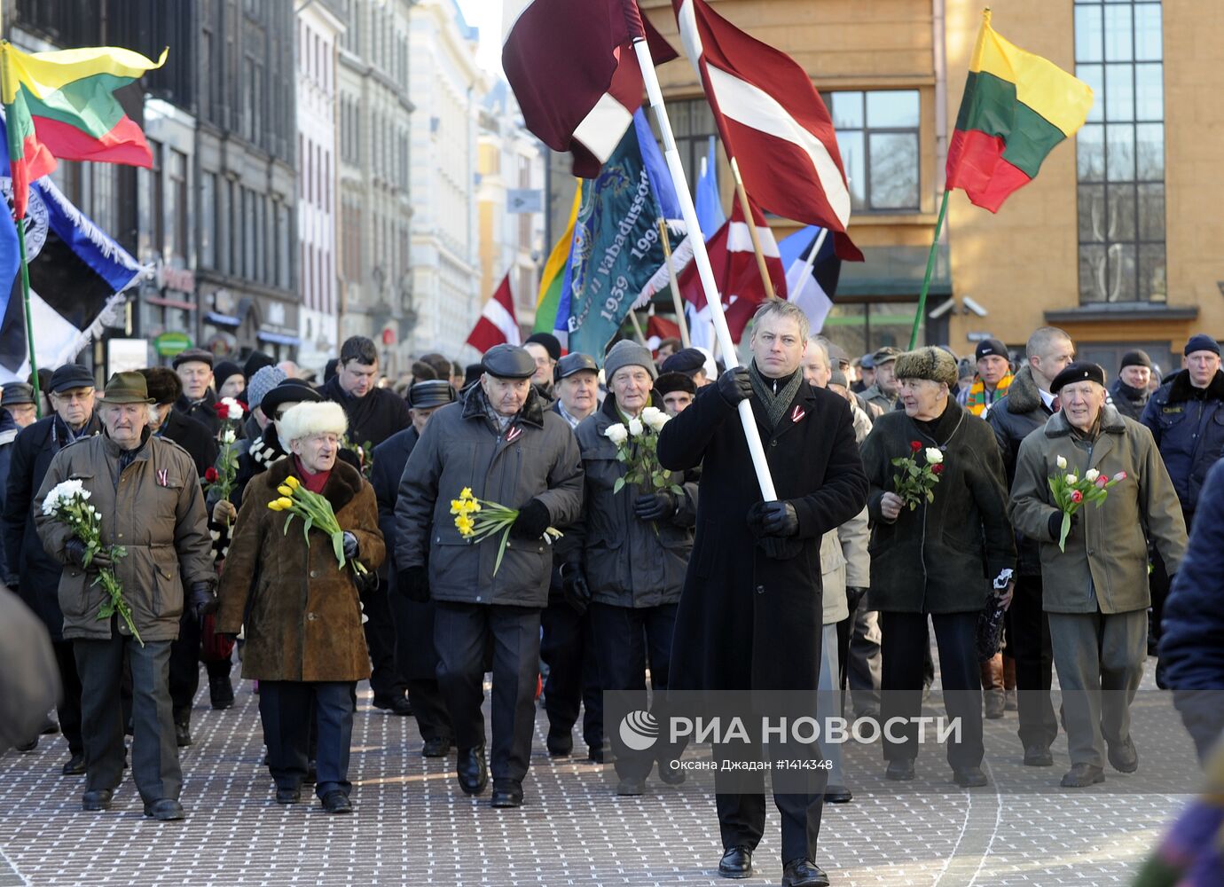 Марш ветеранов латышского легиона СС в Риге