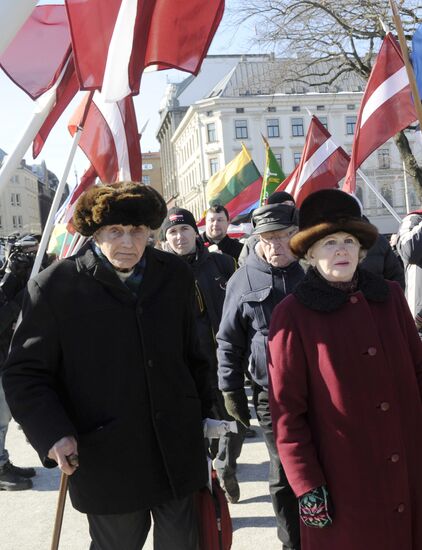 Марш ветеранов латышского легиона СС в Риге