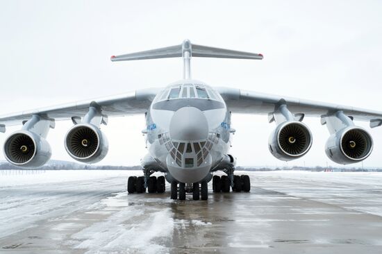 Испытания военно-траспортного самолета Ил-76МД-90А