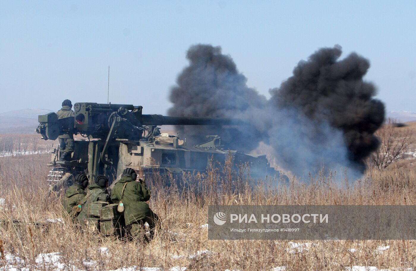 Учения артиллерийских подразделений в Приморском крае
