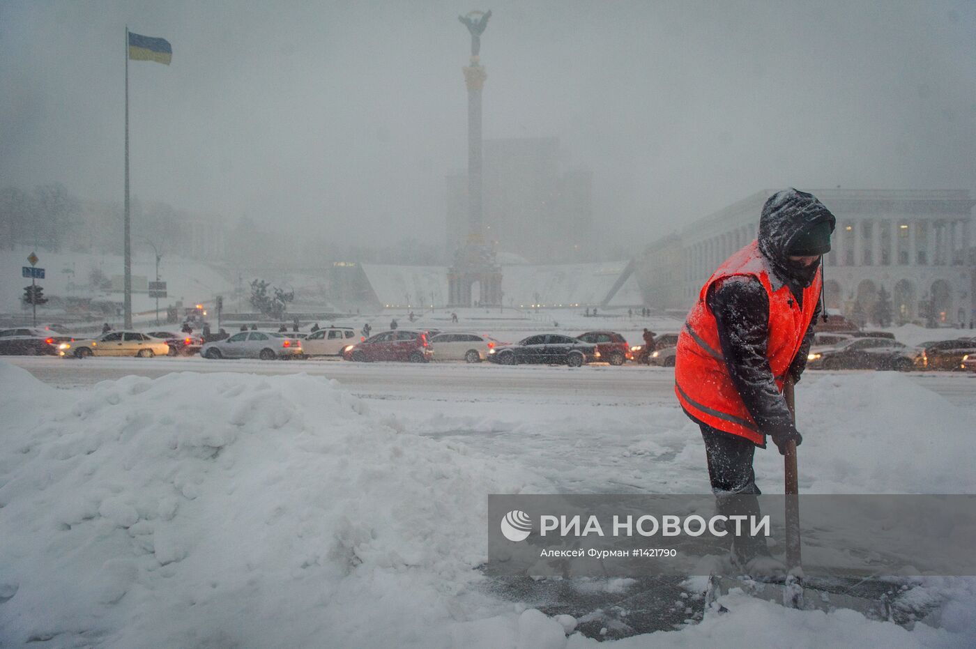 Снегопад в Киеве