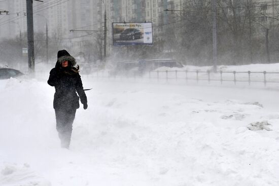 Мартовская метель в Москве