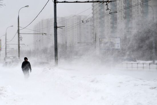 Мартовская метель в Москве