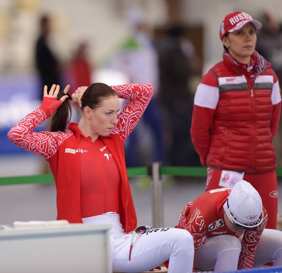 Конькобежный спорт. Чемпионат мира. Командная гонка. Женщины