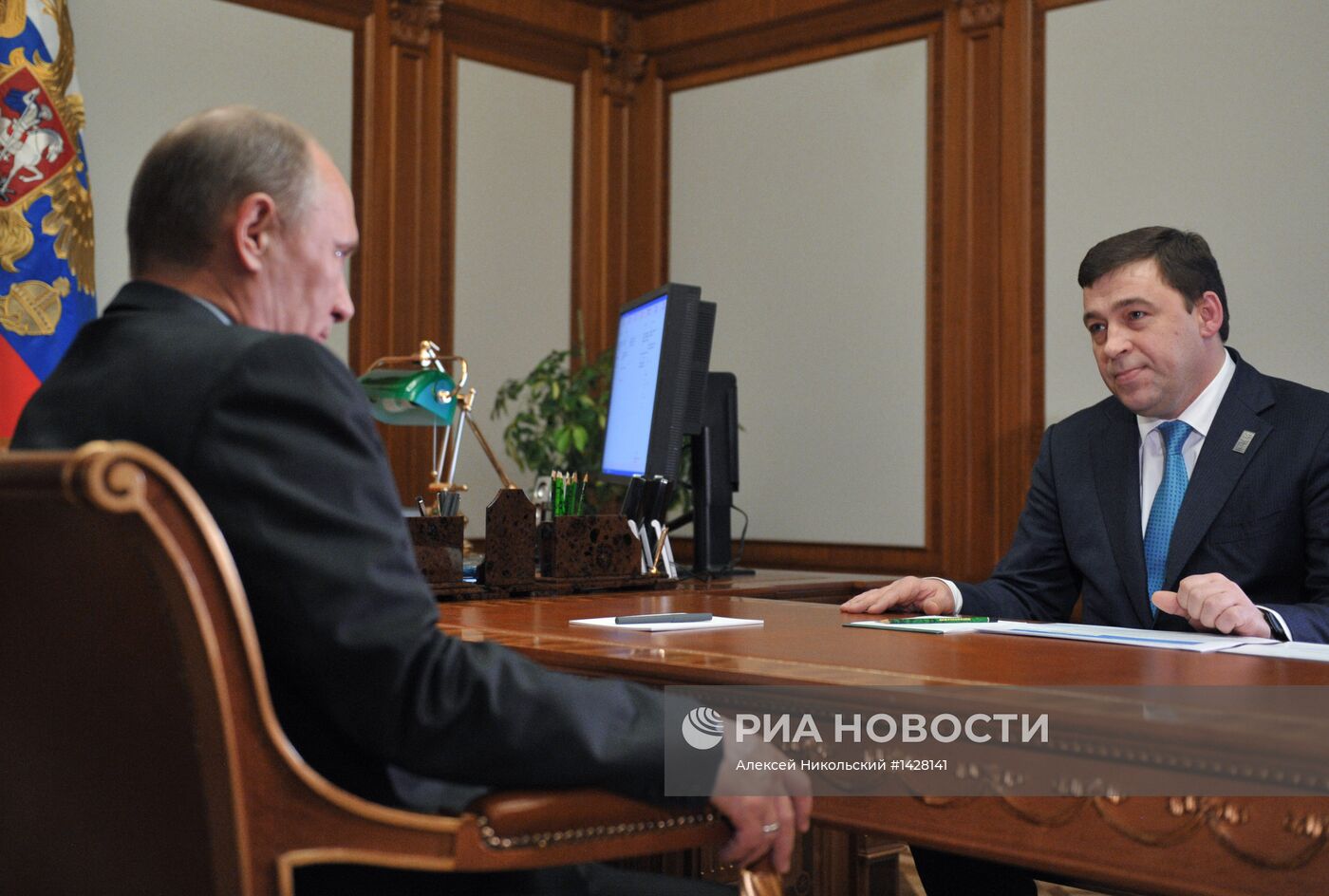 Встреча президента РФ В.Путина с Е.Куйвашевым в Сочи