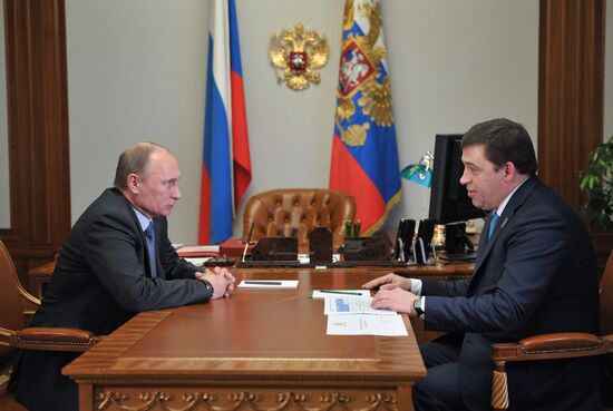 Встреча президента РФ В.Путина с Е.Куйвашевым в Сочи