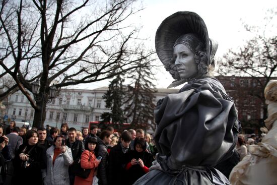 Фестиваль живых скульптур в Одессе