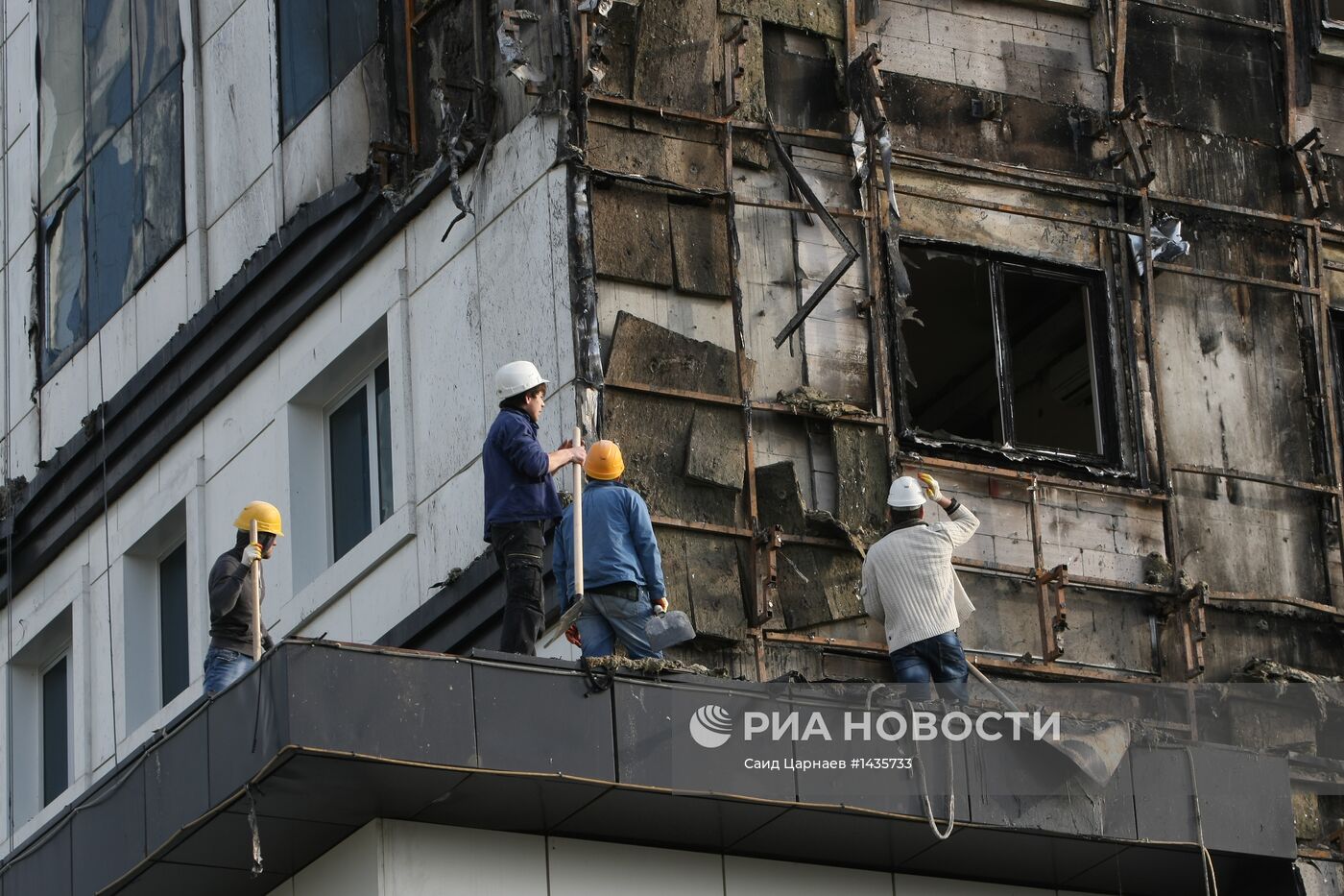 Ликвидация последствий пожара в "Грозный-Сити"