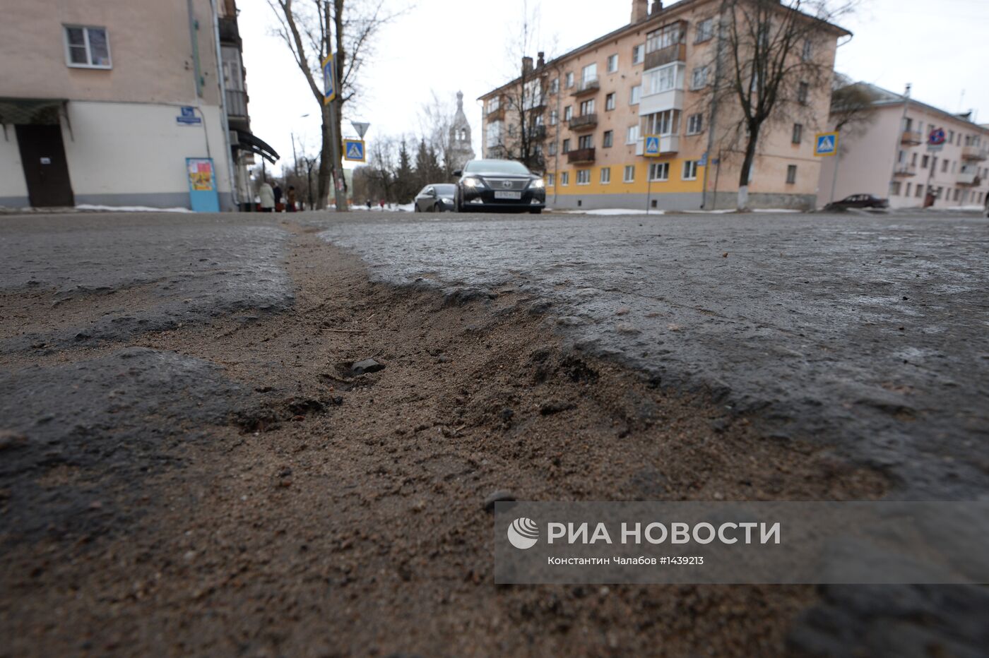 Разбитые дороги в Великом Новгороде