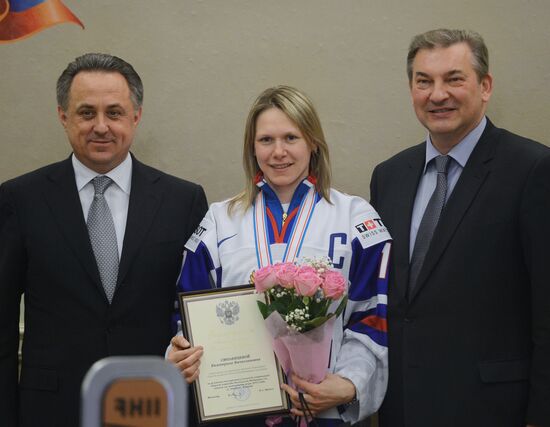 Встреча женской сборной России по хоккею