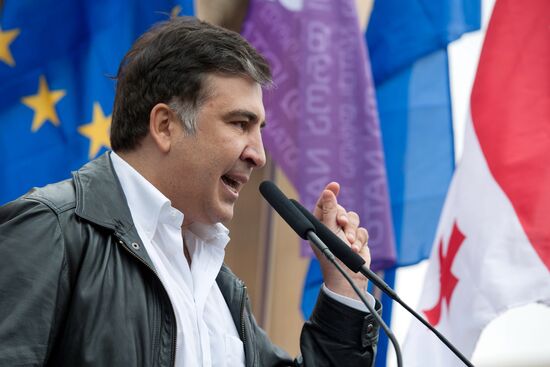 Митинг партии М.Саакашвили "Единое нацдвижение" в центре Тбилиси