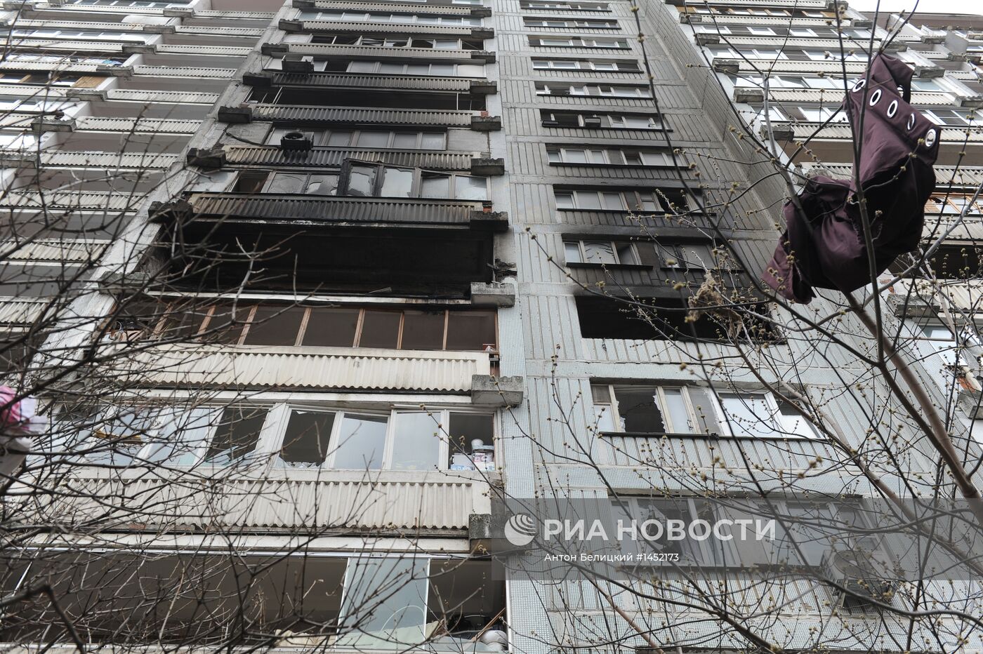 Последствия пожара на северо-востоке Москвы