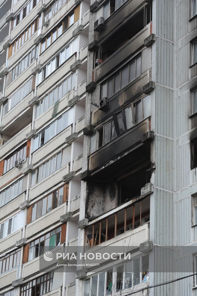 Последствия пожара на северо-востоке Москвы
