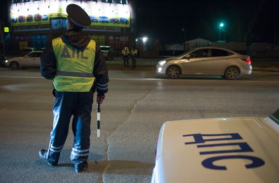 Рейд ГИБДД по выявлению нетрезвых водителей в Новосибирске