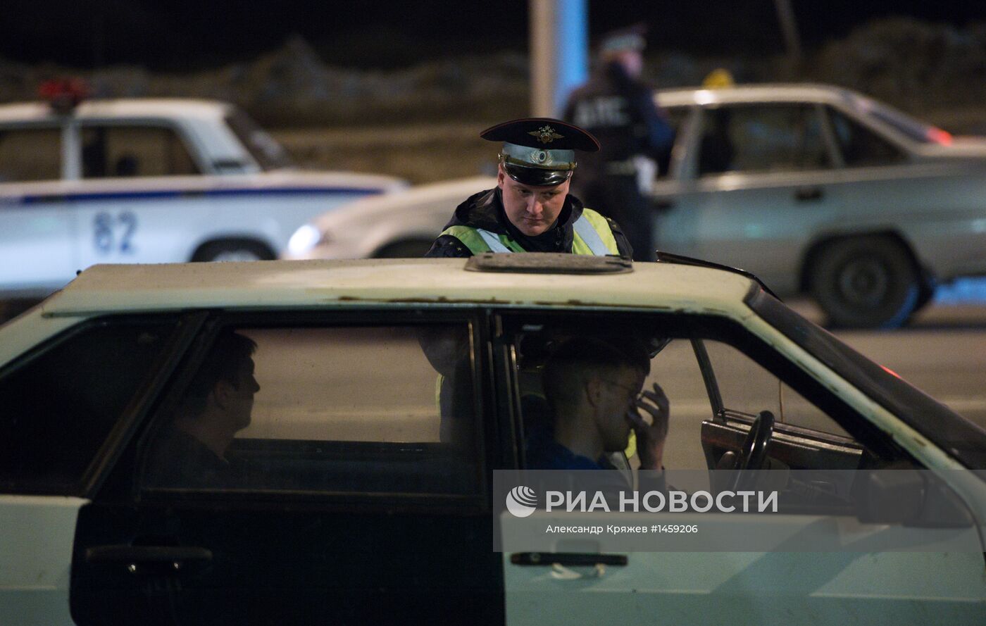Рейд ГИБДД по выявлению нетрезвых водителей в Новосибирске