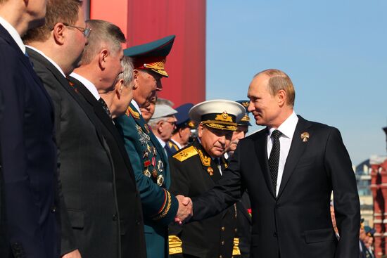 Президент РФ В.Путин на параде на Красной площади