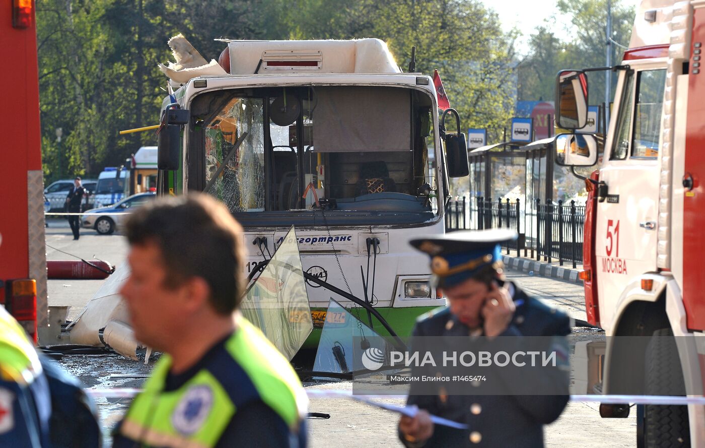 Взрыв в рейсовом автобусе на севере Москвы | РИА Новости Медиабанк