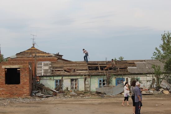 Последствия смерча в городе Ефремов Тульской области