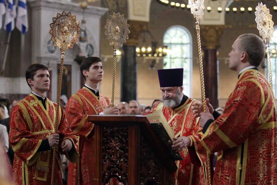 Патриарх Кирилл освятил Никольский морской собор в Кронштадте