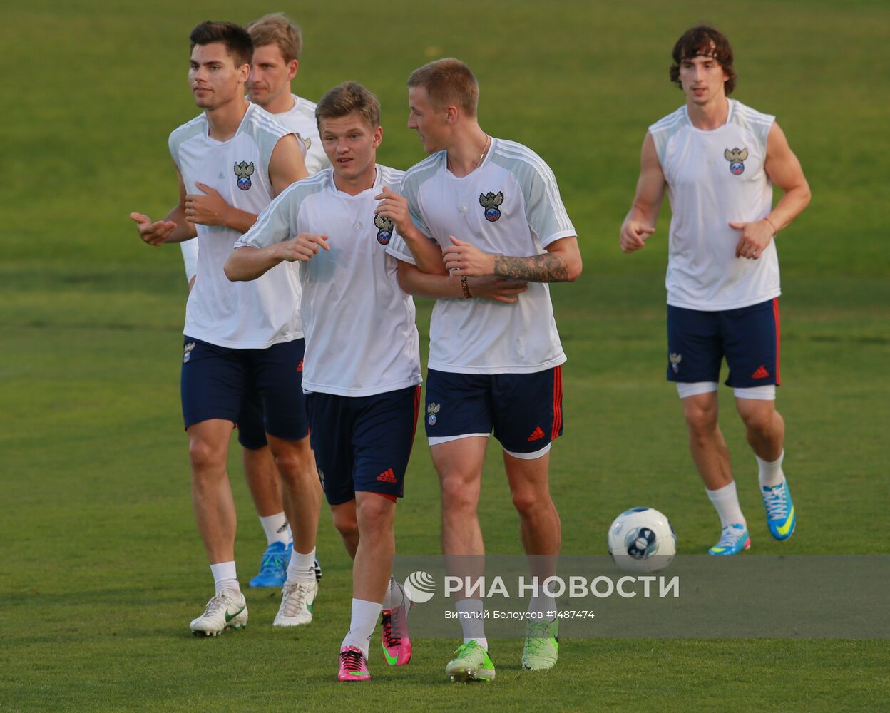Тренировка молодежной сборной России по футболу