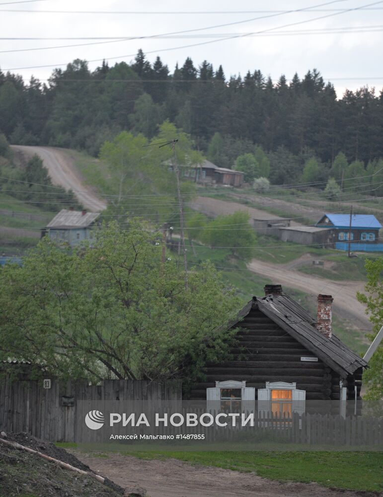 Вечер в селе Екатерининское в Омской области