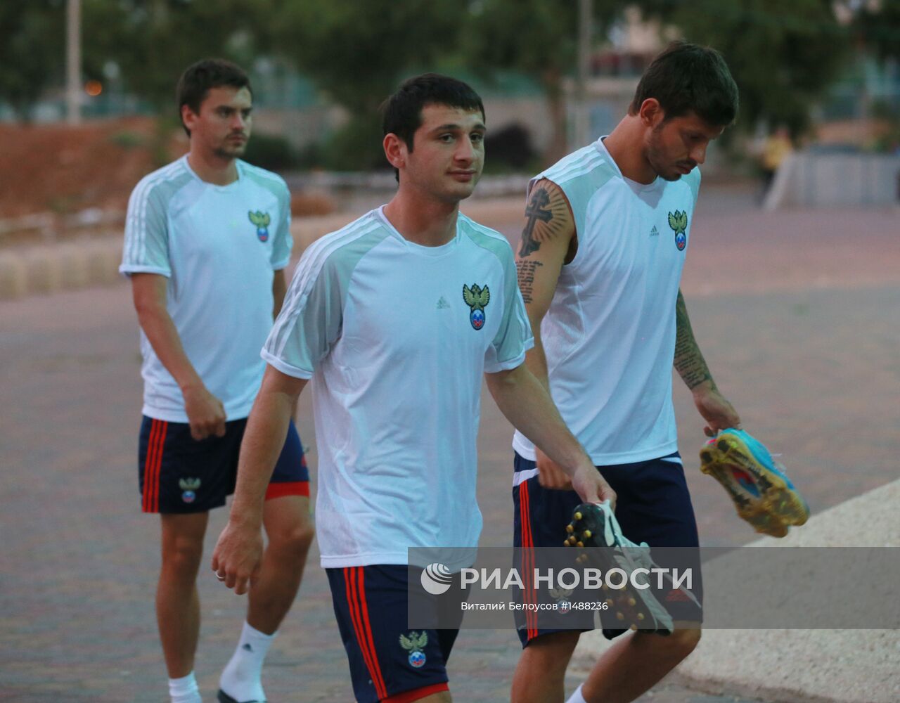 Тренировка молодежной сборной России по футболу в Израиле