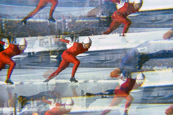Соревнование конькобежцев на XII зимней Олимпиаде