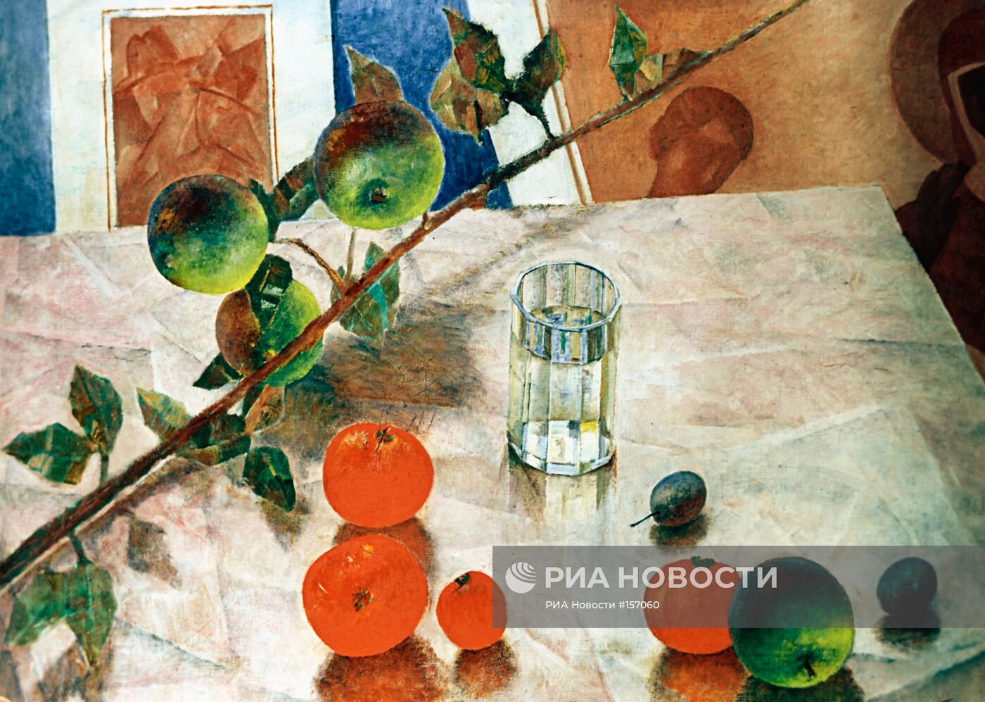 Картина К. Петрова-Водкина "Натюрморт с яблоками"