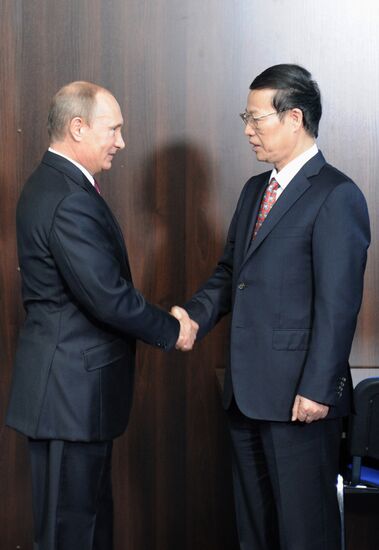Встреча Владимира Путина и Чжана Гаоли в Санкт-Петербурге