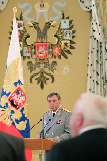 Первый замминистра обороны РФ Валерий Герасимов в Кремле
