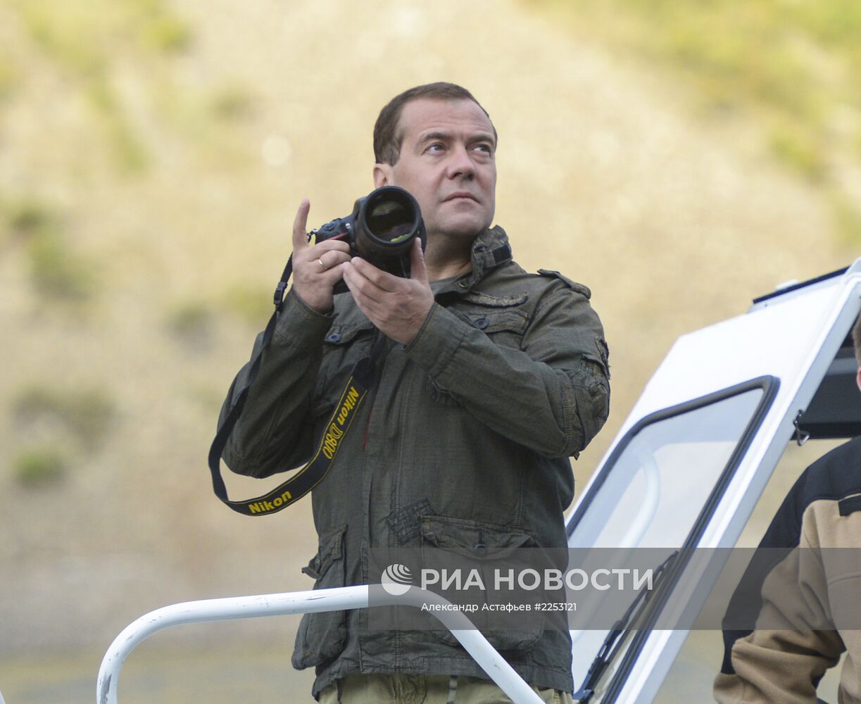 Д. Медведев на отдыхе