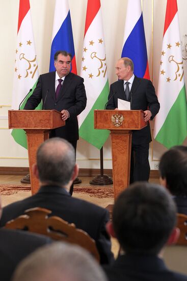 Встреча президента РФ В.Путина с Эмомали Рахмоном