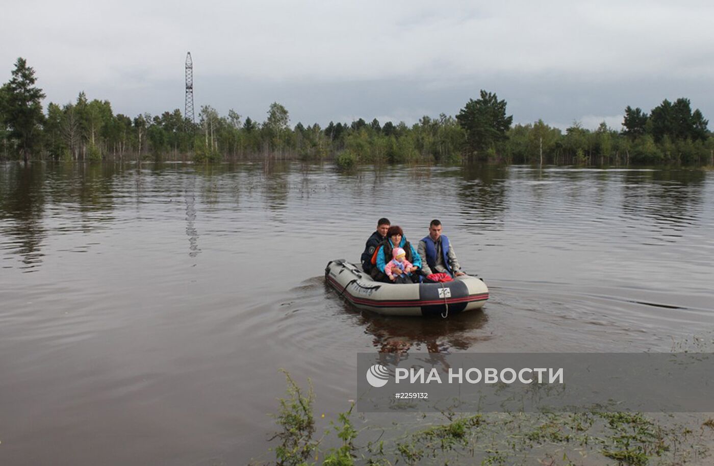 Облет территорий, пострадавших от паводка в Амурской области