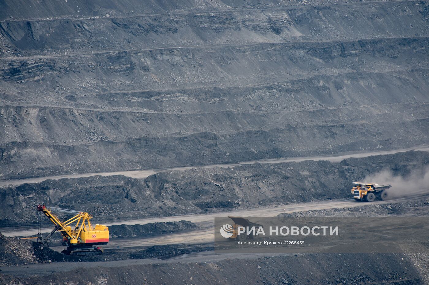 Добыча угля на Бачатском угольном разрезе