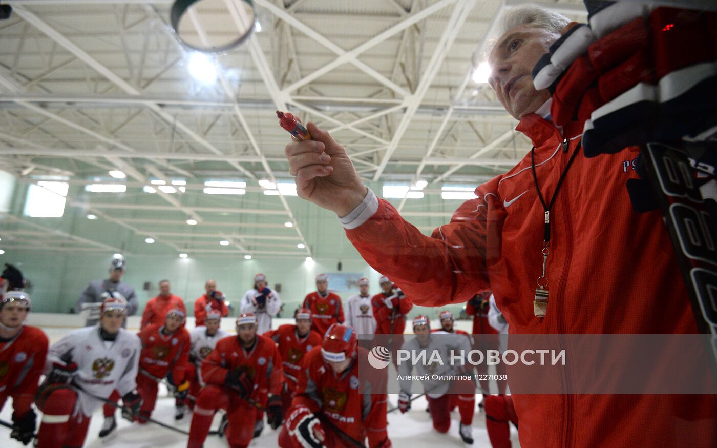 Хоккей. Тренировка мужской сборной России