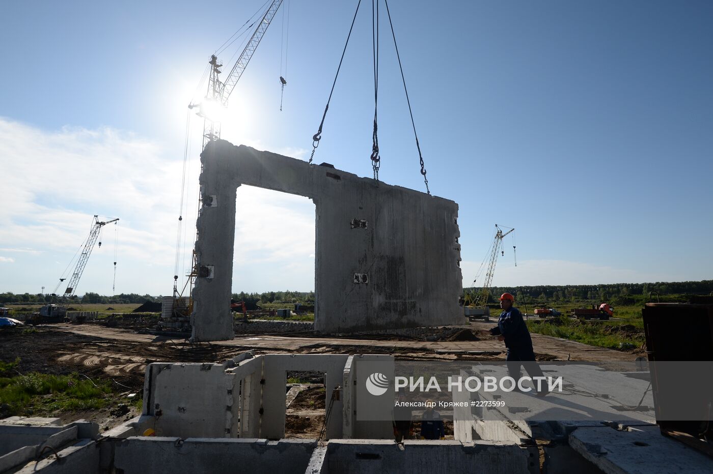 Строительство нового микрорайона "Просторный" в Новосибирске