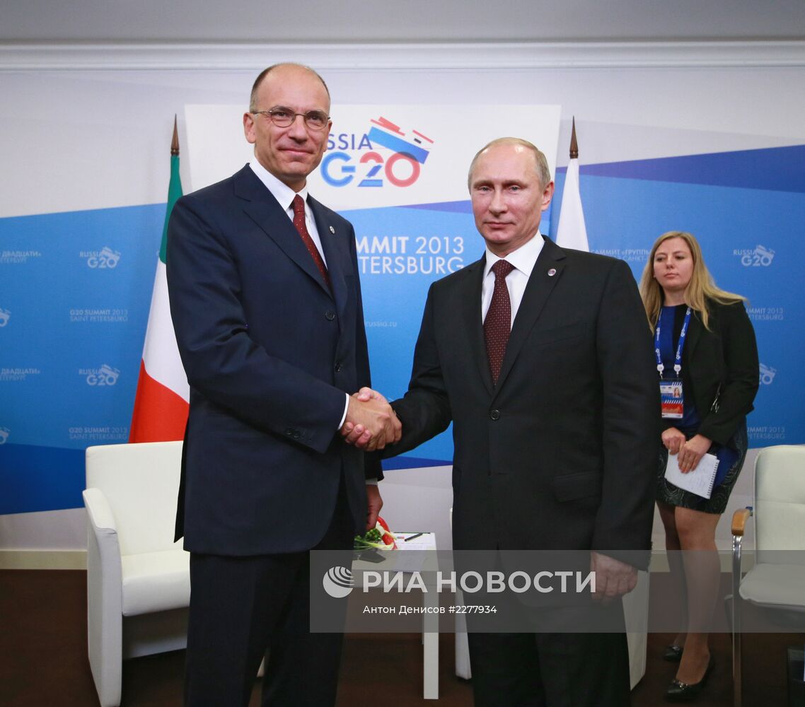 Встреча Владимира Путина с Энрико Леттой