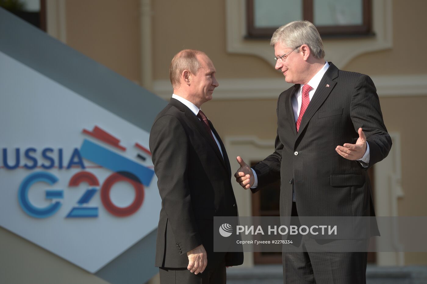 Церемония встречи В. Путиным участников саммита "Группы двадцати"