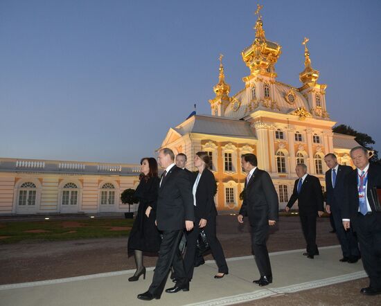 Прибытие участников саммита "Группы двадцати" в Петергоф