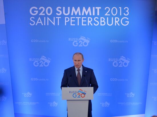 Пресс-конференция В. Путина по итогам встречи лидеров G20